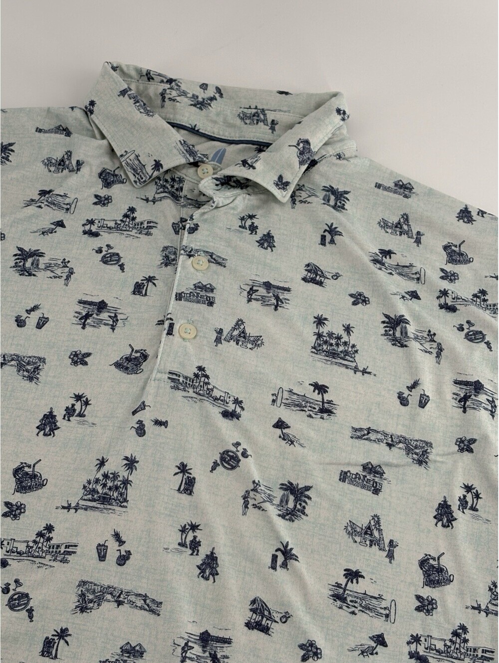 Johnnie-O Featherweight Golf Polo Men's XL Tiki Bar Novelty Print